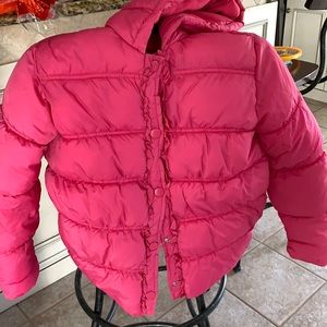 Gymboree L pink fleece jacket for girls in fuchsia